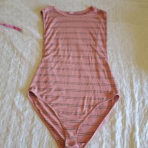 Urban Outfitters Pink Ribbed Bodysuit